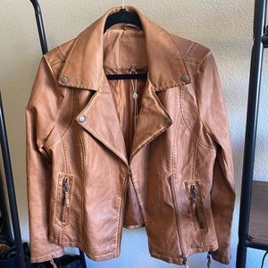 Max Studio brown faux leather jacket. Brand New with Tags. Medium.